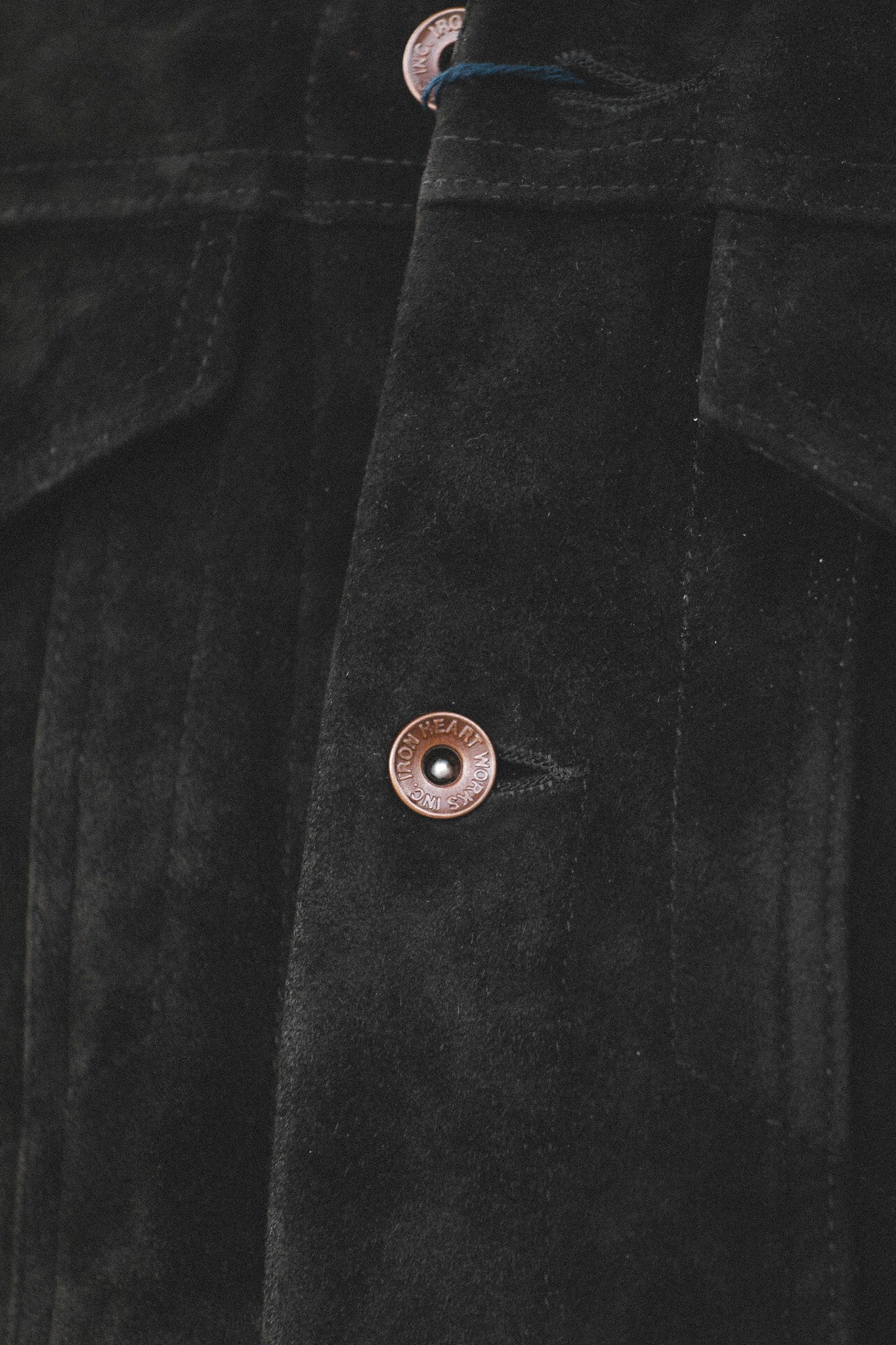 IHJ-155-BLK Iron Heart Horsehide Suede Modified Type III Jacket - Black