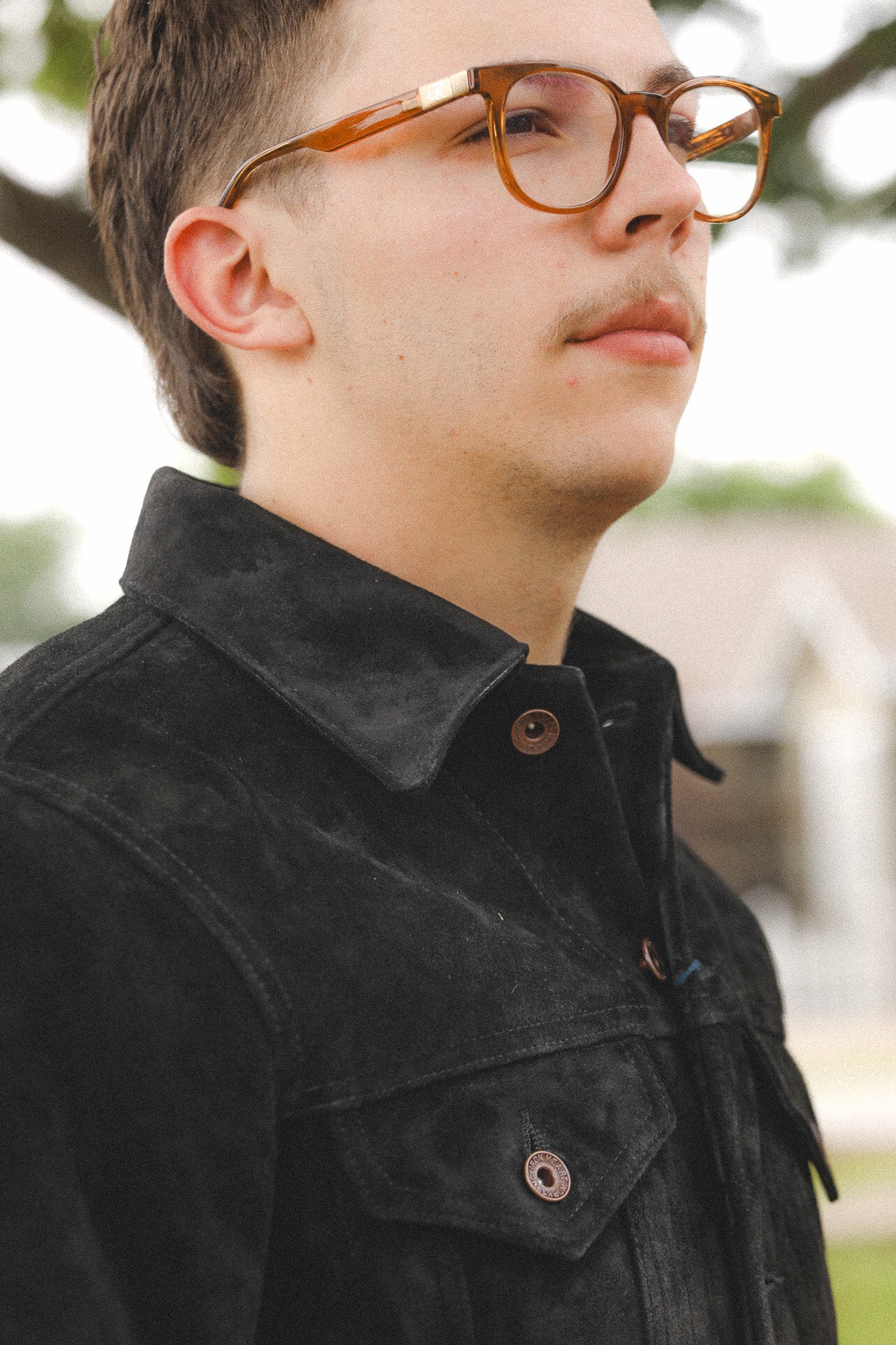 IHJ-155-BLK Iron Heart Horsehide Suede Modified Type III Jacket - Black