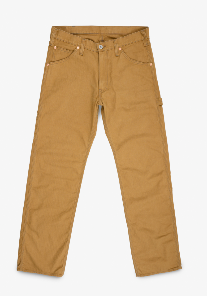 IH-831-BRN Iron Heart 10oz Herringbone Painter’s Pants - Brown