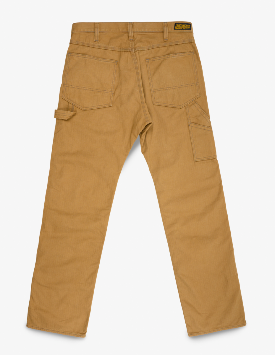 IH-831-BRN Iron Heart 10oz Herringbone Painter’s Pants - Brown