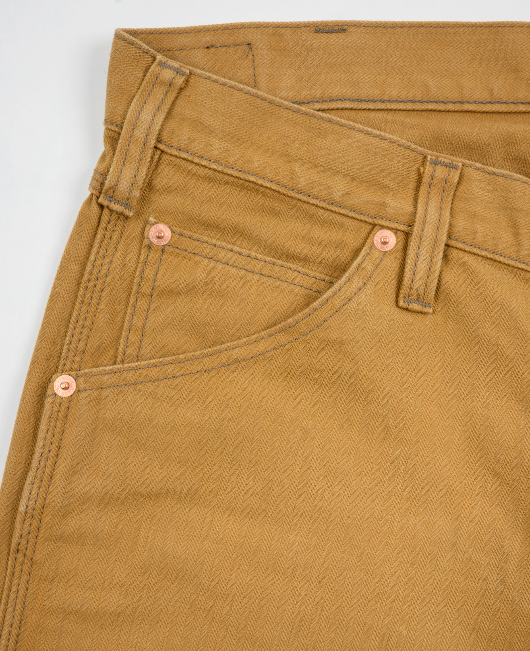 IH-831-BRN Iron Heart 10oz Herringbone Painter’s Pants - Brown