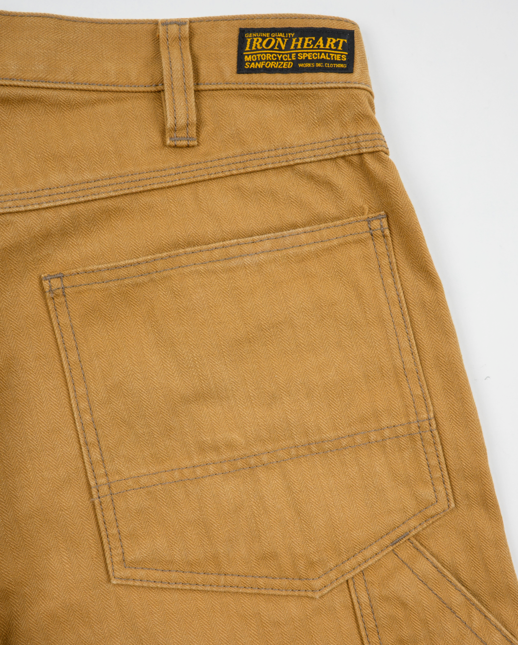 IH-831-BRN Iron Heart 10oz Herringbone Painter’s Pants - Brown