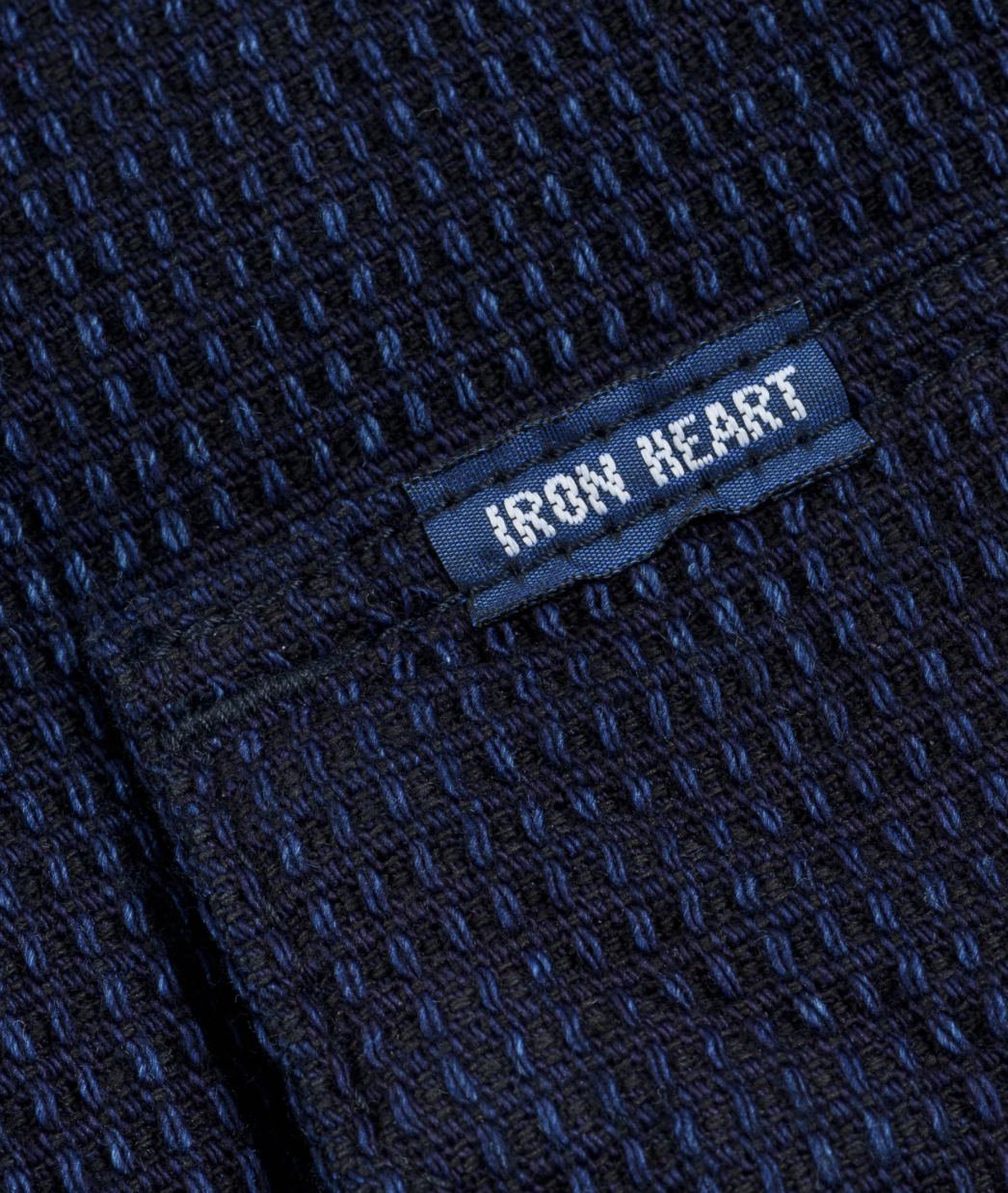 IHSH-445-IND Iron Heart 10oz Dobby Cloth Short Sleeve Mechanic Shirt. - Indigo