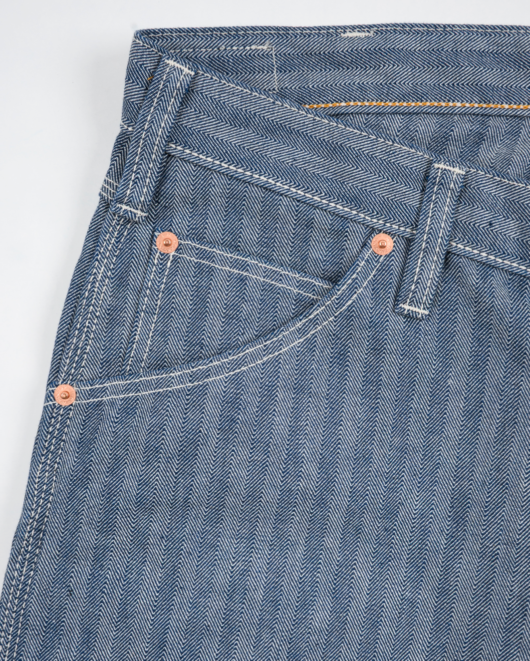 IH-830-IND Iron Heart 10.5oz Herringbone Painter’s Pants - Indigo