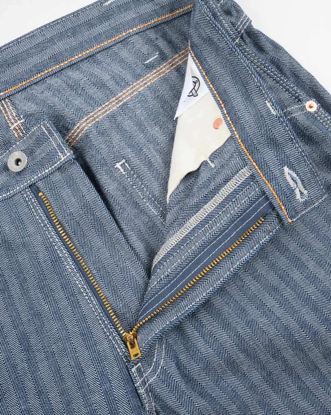 IH-830-IND Iron Heart 10.5oz Herringbone Painter’s Pants - Indigo