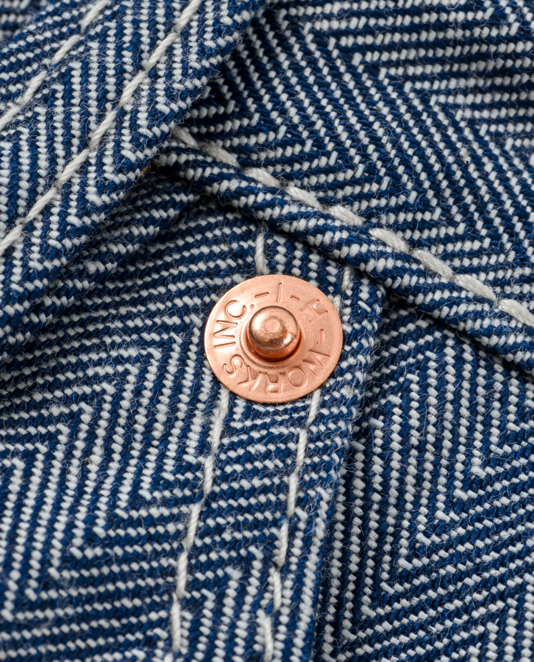IH-830-IND Iron Heart 10.5oz Herringbone Painter’s Pants - Indigo