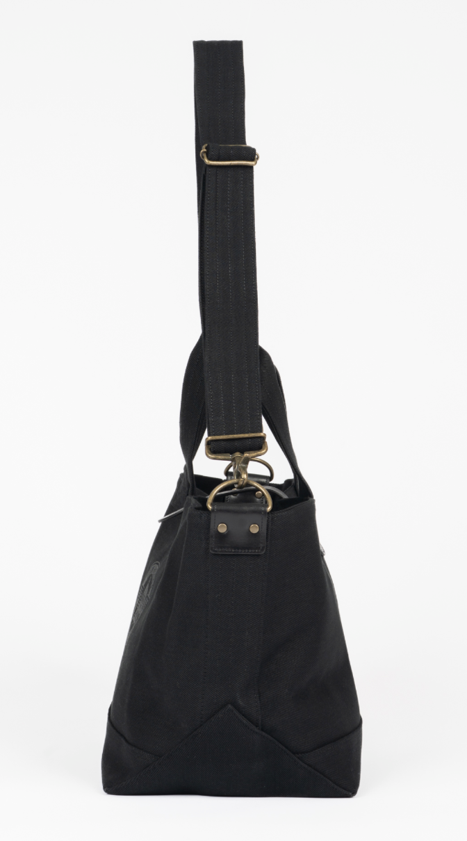 IHE-55-BLK Iron Heart 21oz Denim Tote Bag - Superblack