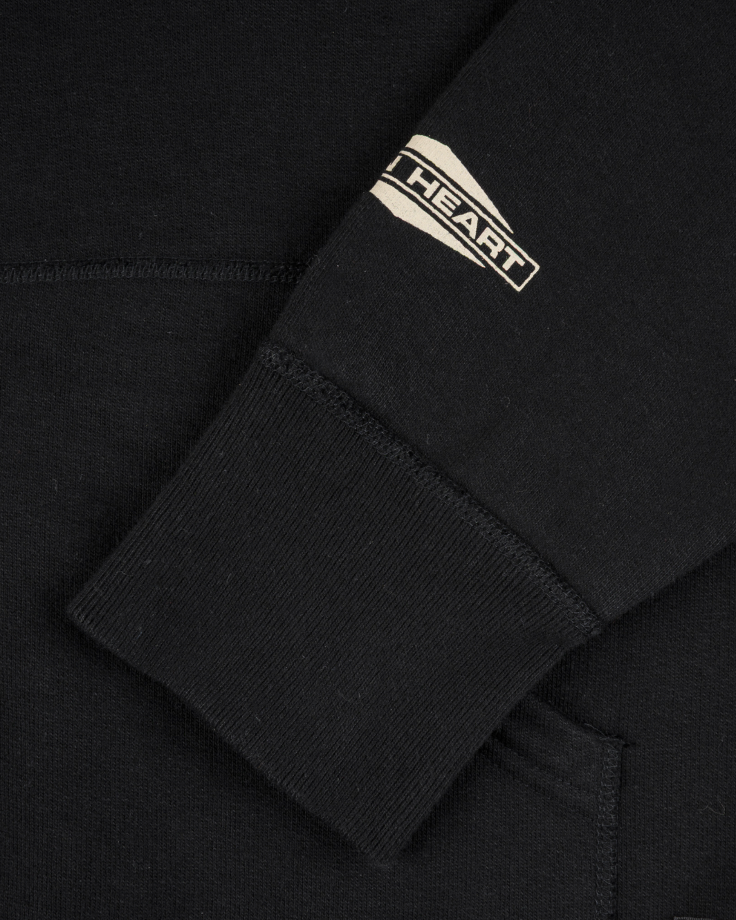 IHSW-82L-BLK Iron Heart 14oz Ultra Heavyweight Loopwheel Cotton Zip Up Hoodie - Black