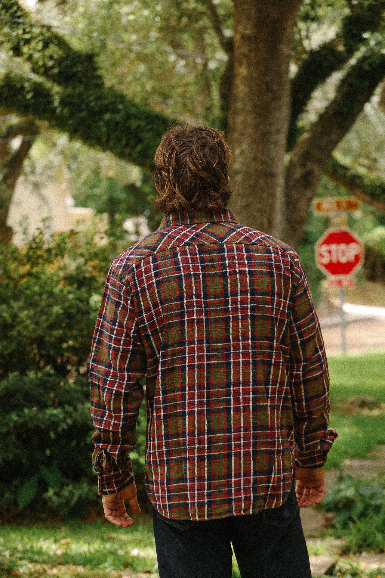 Slubby Flannel Shirt- Red (502554)