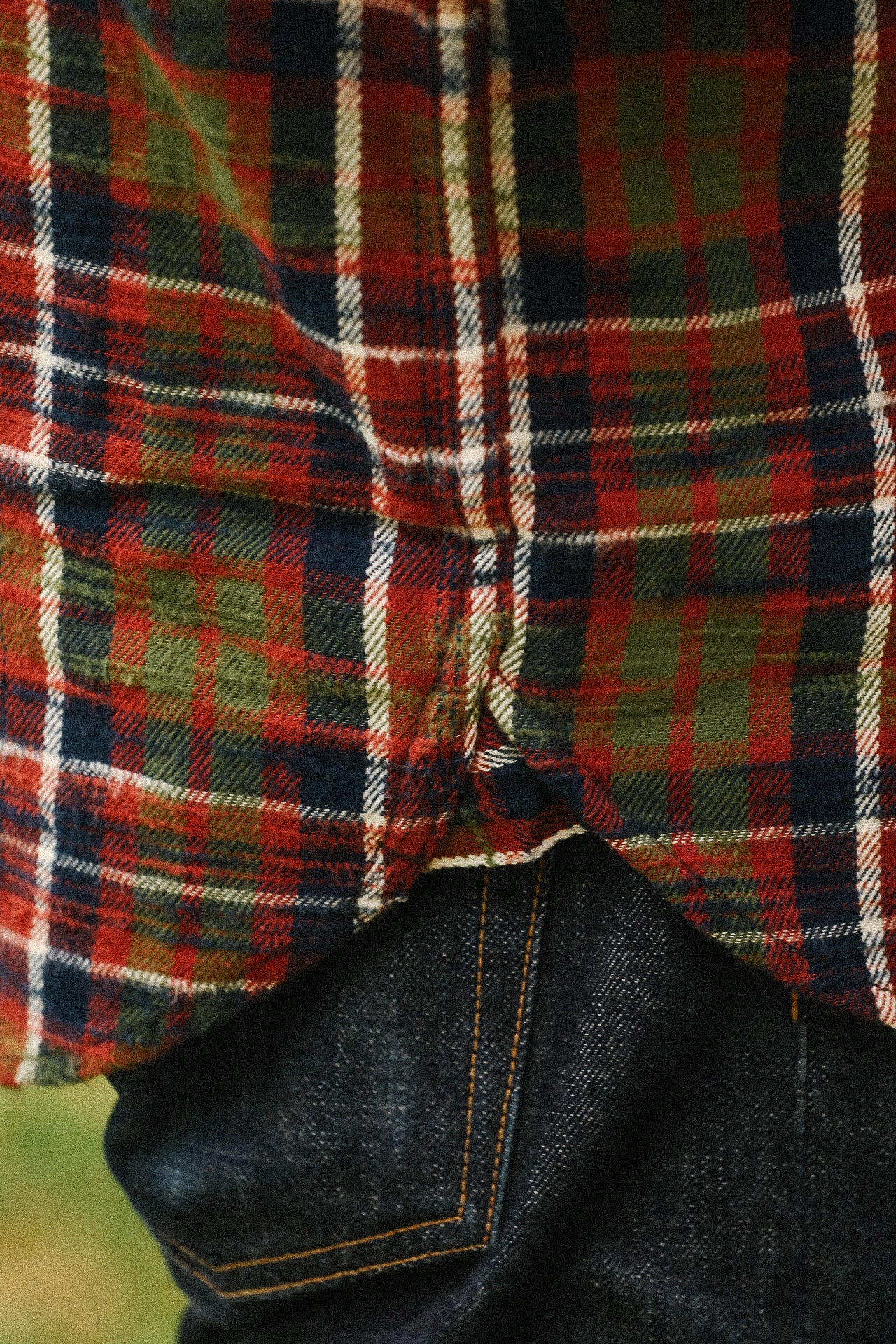 Slubby Flannel Shirt- Red (502554)