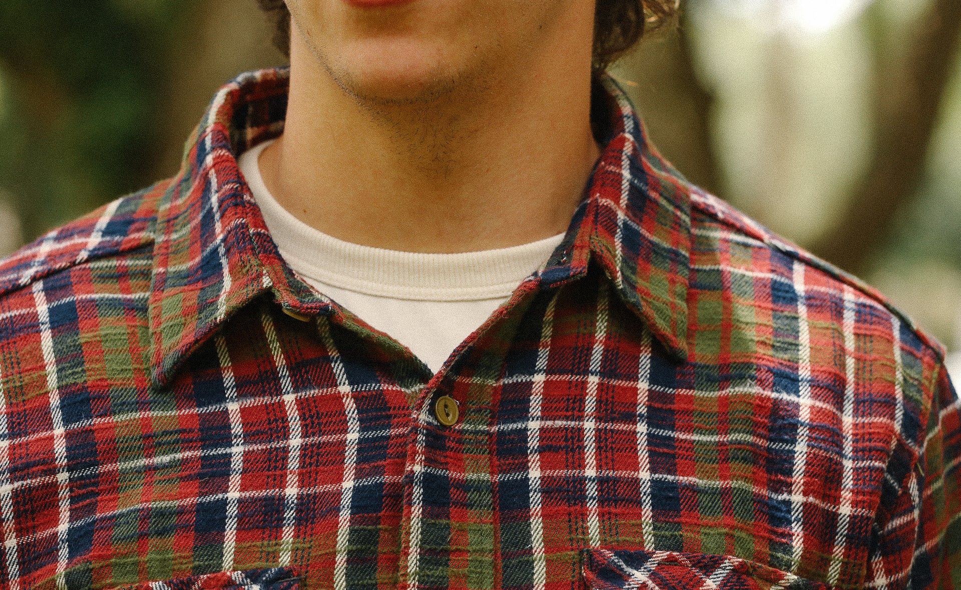 Slubby Flannel Shirt- Red (502554)