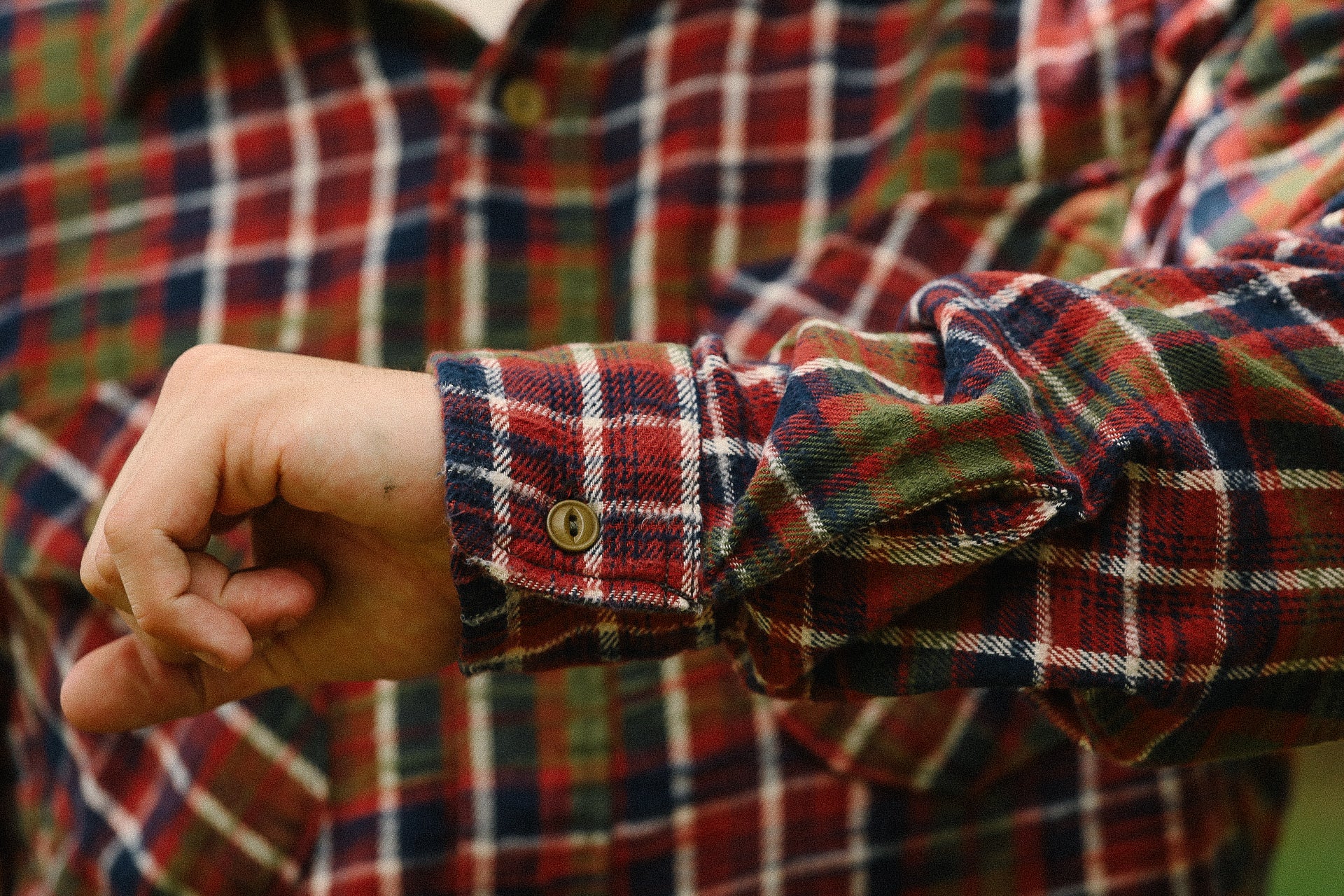 Slubby Flannel Shirt- Red (502554)