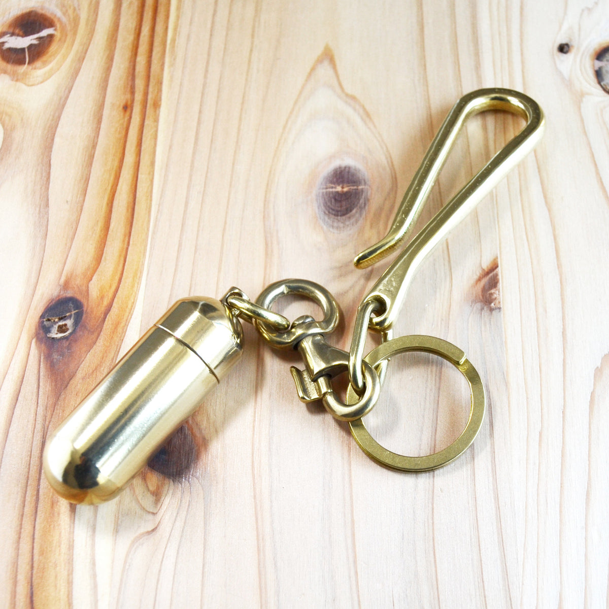 Kobashi Studio BR600 Capsule Key Chain Large - Brass