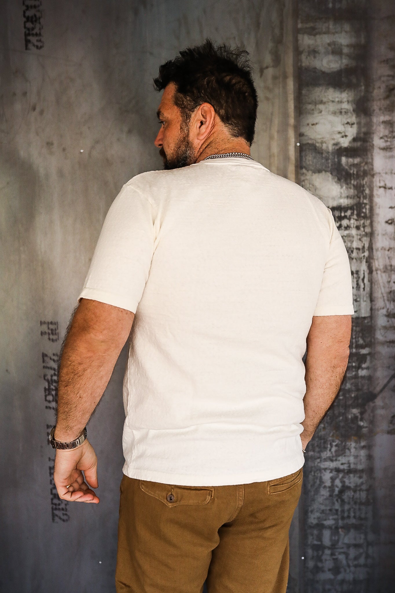 UES No. 8 Slub Nep Short Sleeve T-Shirt - White