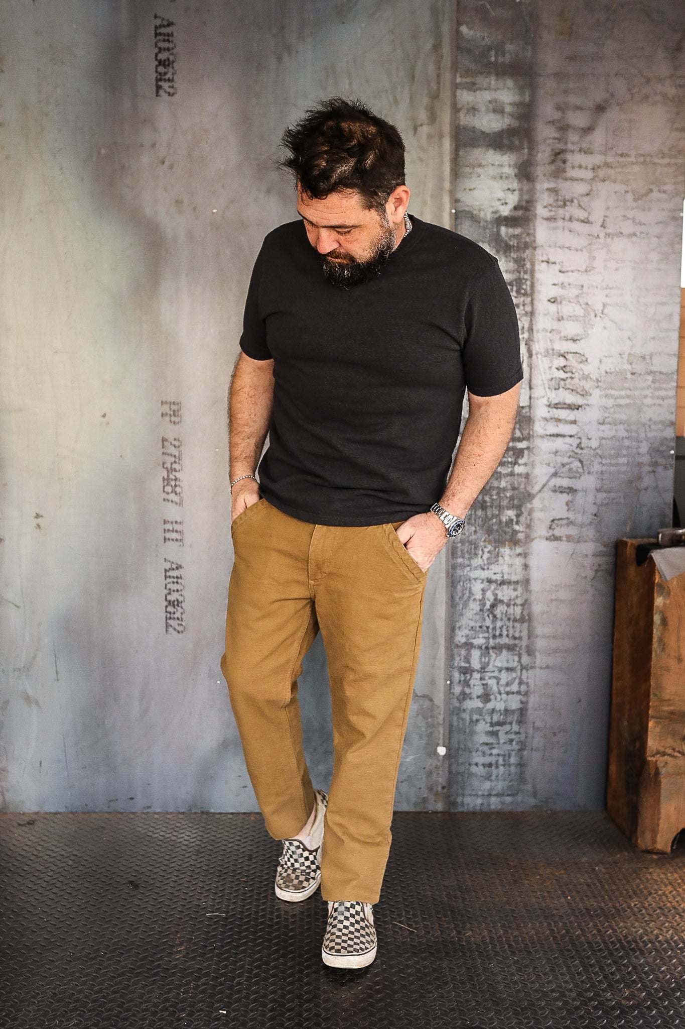 UES No.8 Slub Nep s/s T-Shirt - Black