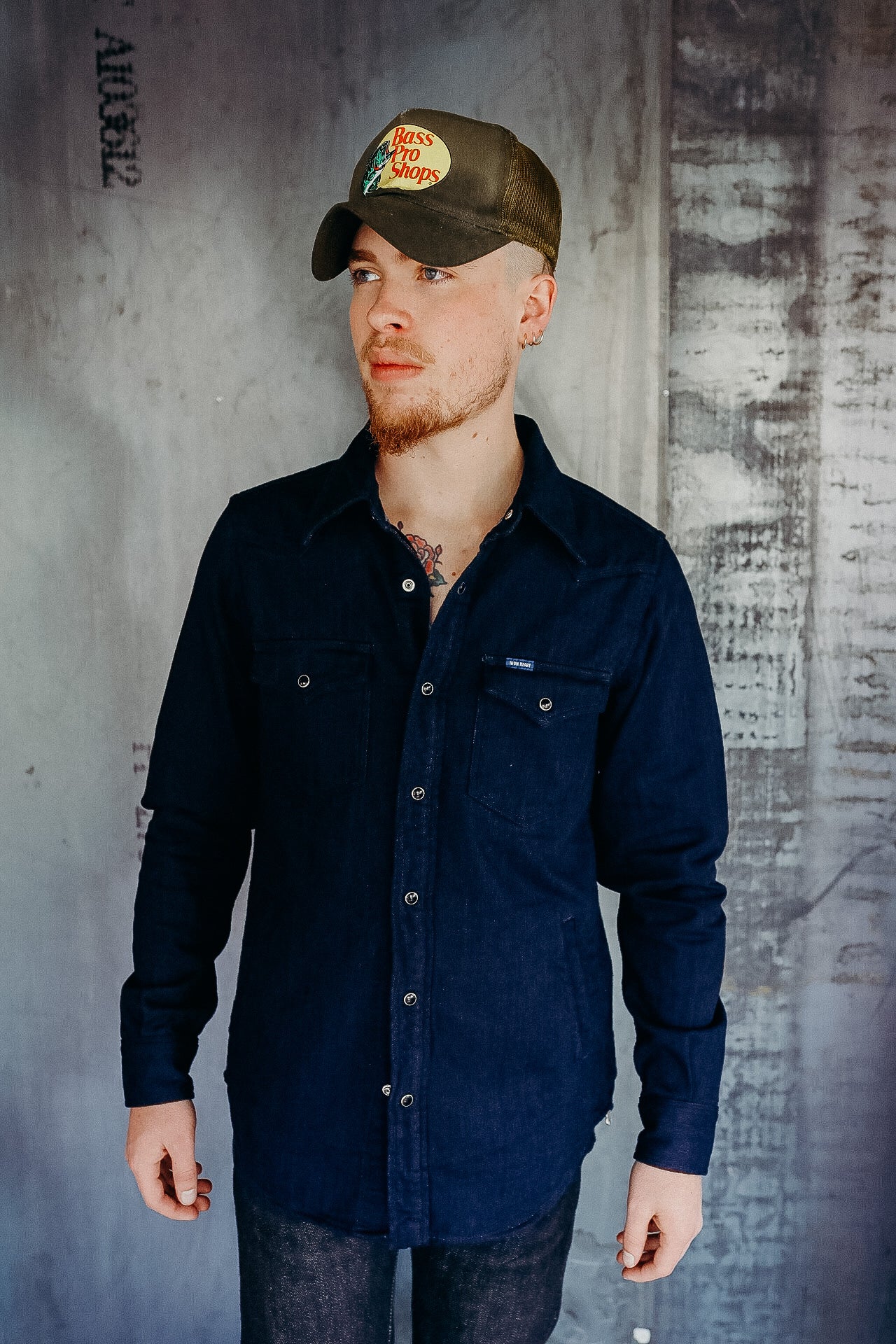 10oz Double Cloth Denim CPO Shirt - Indigo IHSH-347-IND