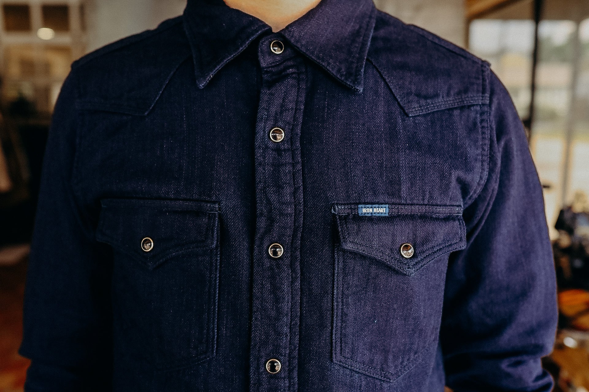 10oz Double Cloth Denim CPO Shirt - Indigo IHSH-347-IND