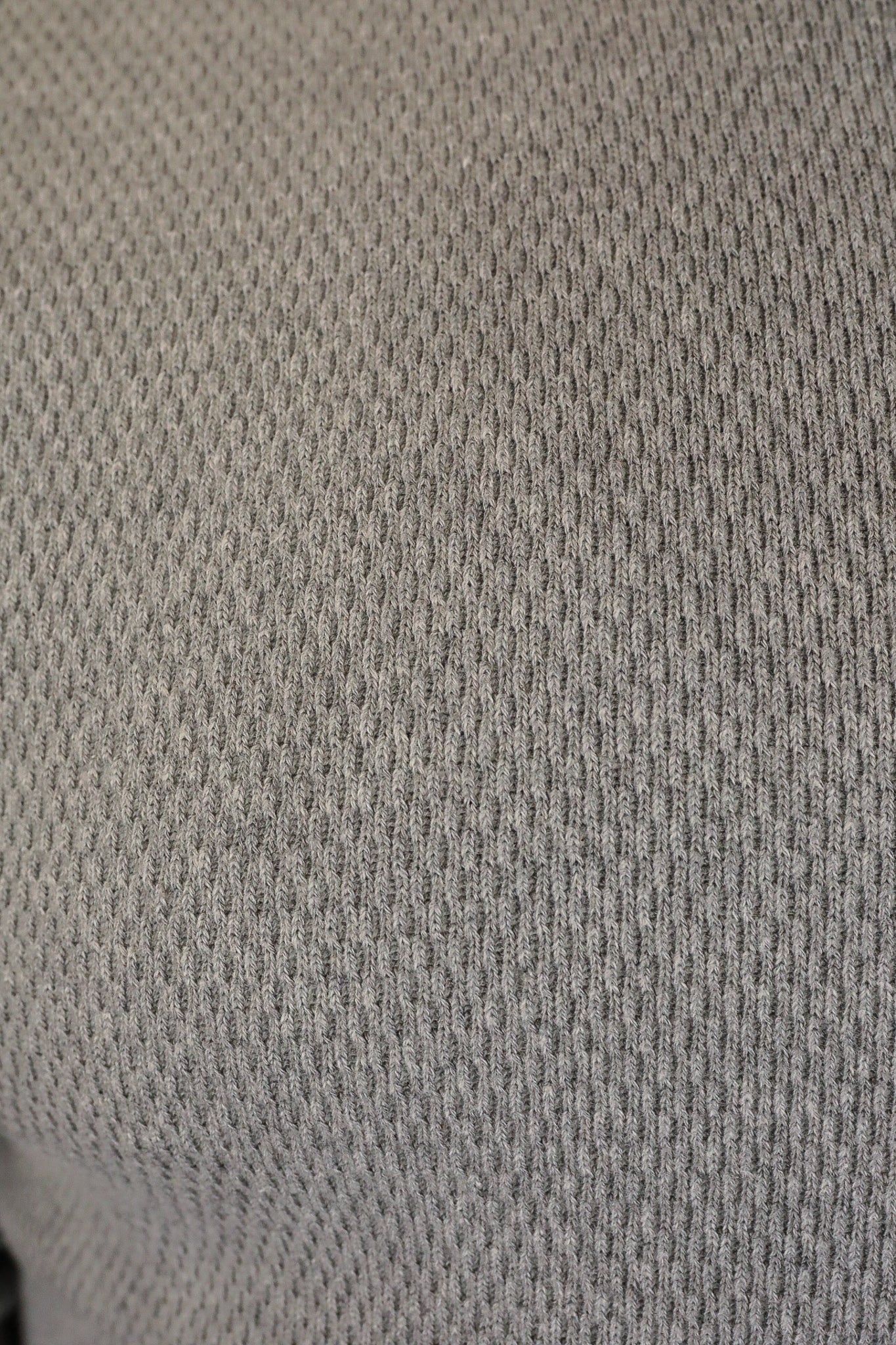 1700 Cotton Knit Crew Neck Long Sleeved Thermal Sweater - Grey