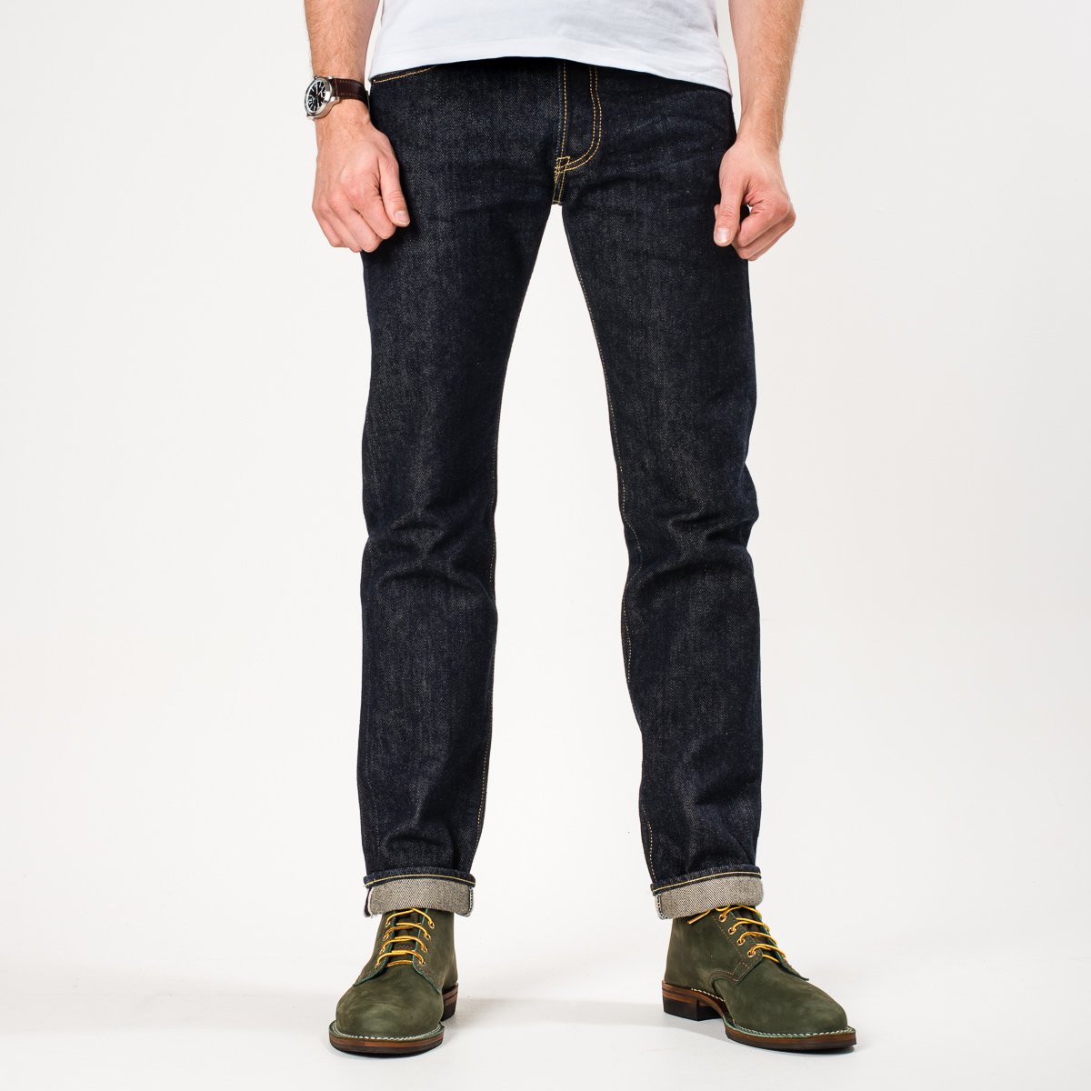 21 oz Selvedge Denim Super Slim Tapered Jeans - Indigo IH-777S-21